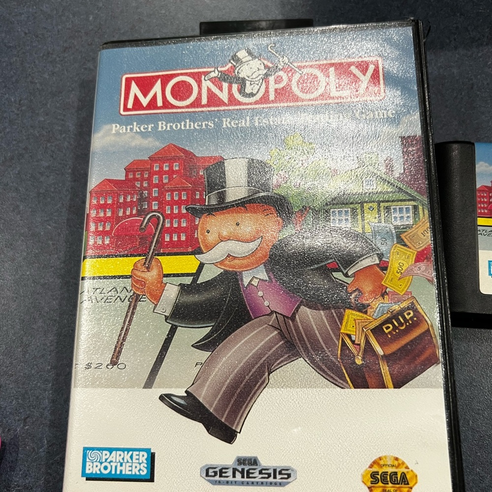Sega Genesis Monopoly (Sega Genesis 1992) Case And Manual
